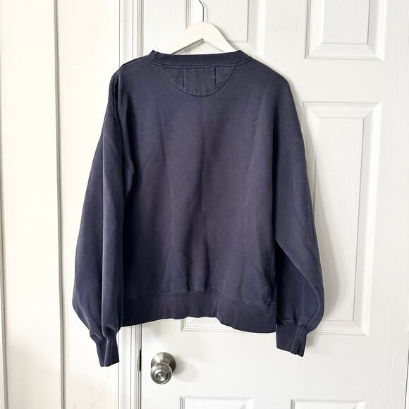 Logo Athletic Vintage Korea NFL Blue NY Giants Helmet Embroidered Sweatshirt XL - Picture 7 of 9